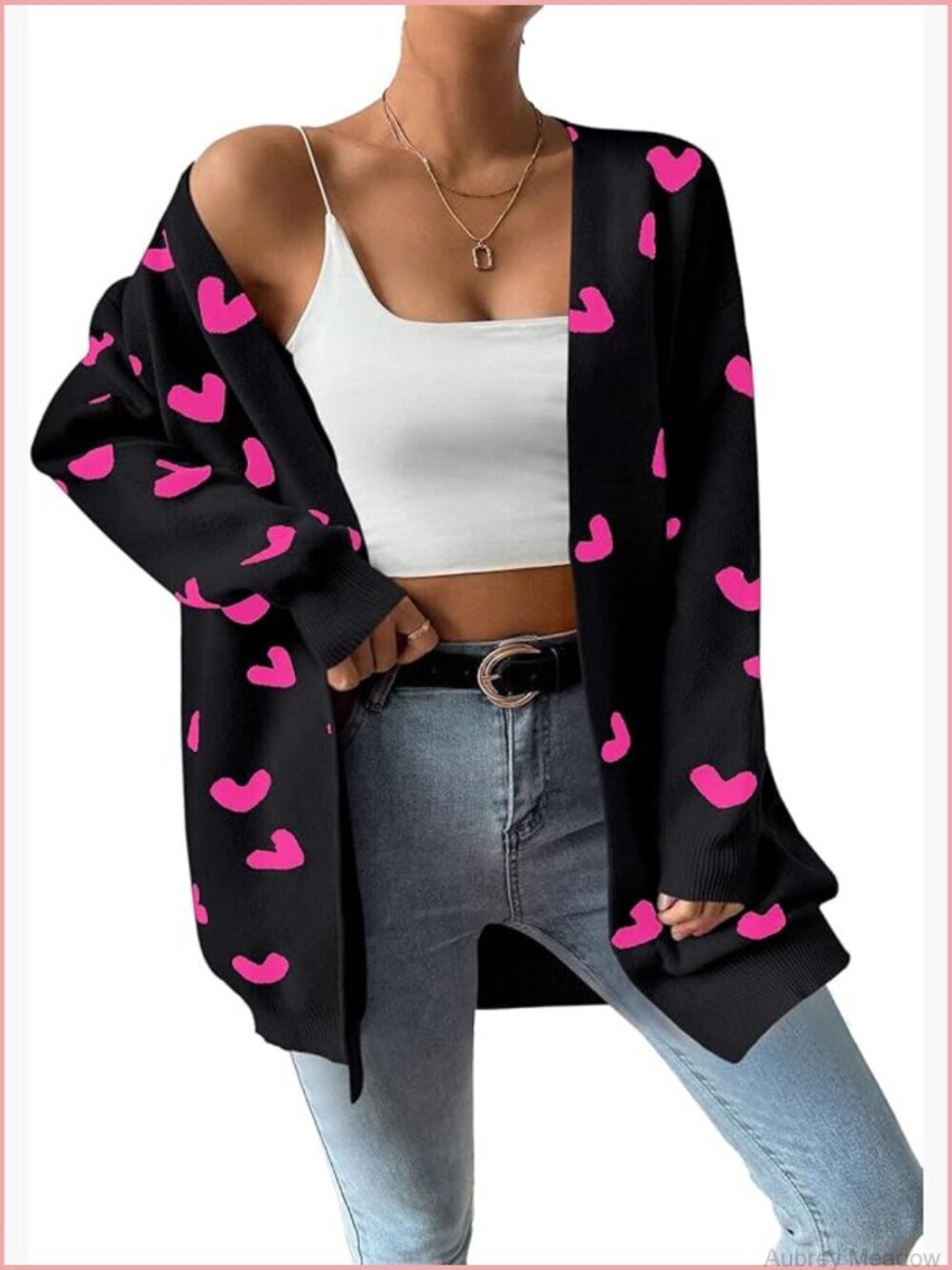 Oversized Open Front Knit Cardigan Sweater